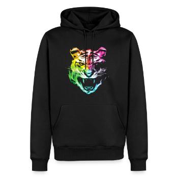 Leopard Tiger Tier - Männer Premium Bio Hoodie - Schwarz - Vorne - Nico (187cm)