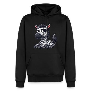 Zebra Cartoon Funny Bull Comic - Men’s Premium Organic Hoodie - black - Front - Nico (187cm)