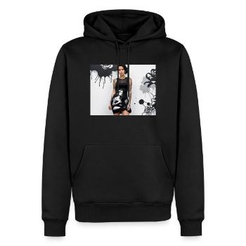 Éclaboussures noires femme robe avec motif omikly - Sweat à capuche Premium bio Homme - noir - Devant - Nico (187cm)