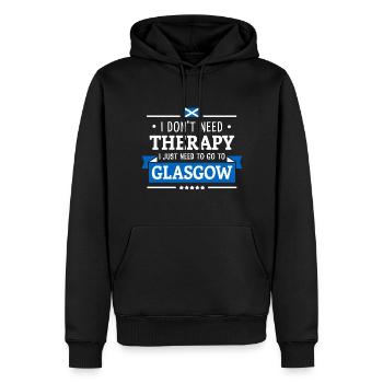 GLASGOW THERAPIE GLESGA SCOTLAND REISE GESCHENK - Männer Premium Bio Hoodie - Schwarz - Vorne - Nico (187cm)