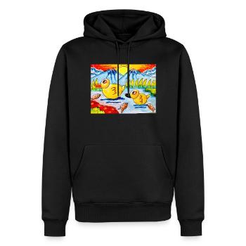 Happy Color Happy World - Sweat à capuche Premium bio Homme - noir - Devant - Nico (187cm)