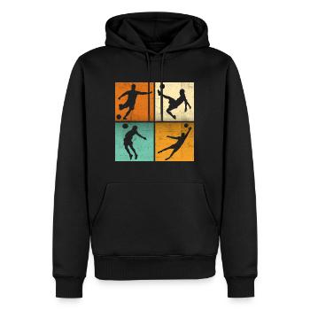 Passionné de foot t-shirt joueur de foot Vintage - Sweat à capuche Premium bio Homme - noir - Devant - Nico (187cm)