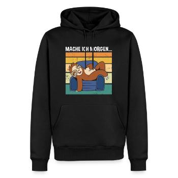 Mache Ich Morgen... Süßes Faultier - Männer Premium Bio Hoodie - Schwarz - Vorne - Nico (187cm)