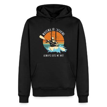Le kayak en eau vive me mouille toujours - Sweat à capuche Premium bio Homme - noir - Devant - Nico (187cm)