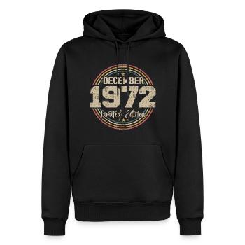 Les Légendes Sont Nées En Décembre 1972 - 1972 - Sweat à capuche Premium bio Homme - noir - Devant - Nico (187cm)