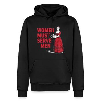 Women must serve men - Men’s Premium Organic Hoodie - black - Front - Nico (187cm)