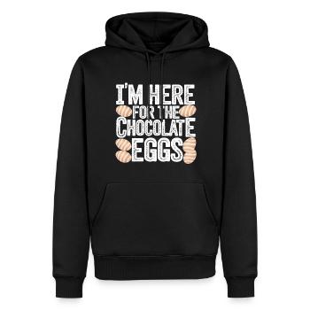 I'm Here For The Chocolate Eggs Lustig Ostern Eier - Männer Premium Bio Hoodie - Schwarz - Vorne - Nico (187cm)
