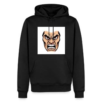 Die Essenz des Zorns: Eine explosive Grafik - Männer Premium Bio Hoodie - Schwarz - Vorne - Nico (187cm)