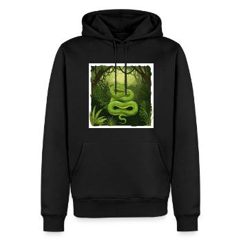 Jungle Serpent : une représentation de la nature sauvage - Sweat à capuche Premium bio Homme - noir - Devant - Nico (187cm)
