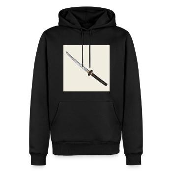 Samurai Sword: A Masterpiece of Blacksmithing - Men’s Premium Organic Hoodie - black - Front - Nico (187cm)