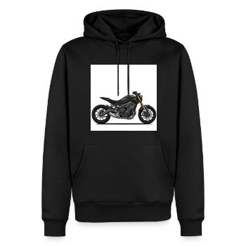 Black Morrad Design - Liberté - Sweat à capuche Premium bio Homme - noir - Devant - Nico (187cm)