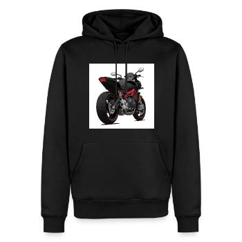 Schwarzes Motorrad Design - Sportlich - Männer Premium Bio Hoodie - Schwarz - Vorne - Nico (187cm)
