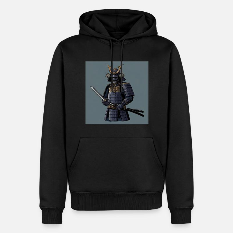 Samouraï : l’âme du guerrier - Sweat à capuche Premium bio Homme - noir