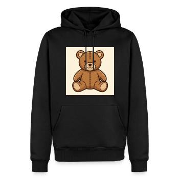 Mein Freund der kuschelige Teddybär - Männer Premium Bio Hoodie - Schwarz - Vorne - Nico (187cm)