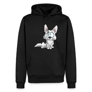 I am Berger Blanc Suisse - Men’s Premium Organic Hoodie - black - Front - Nico (187cm)