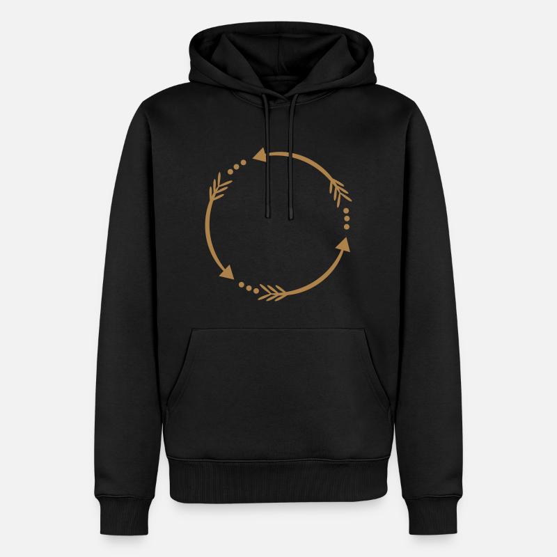 Kreis Rahmen - Männer Premium Bio Hoodie - Schwarz