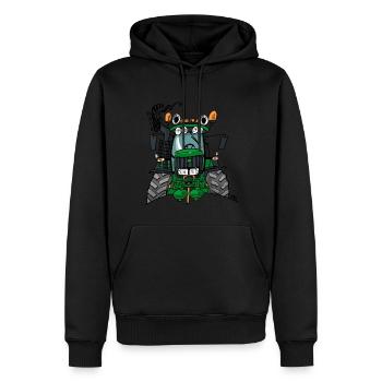 0427 tracteur vert 6620 - Sweat à capuche Premium bio Homme - noir - Devant - Nico (187cm)