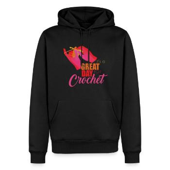 Häkeln - Männer Premium Bio Hoodie - Schwarz - Vorne - Nico (187cm)