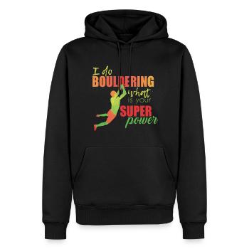 Bloc - Sweat à capuche Premium bio Homme - noir - Devant - Nico (187cm)