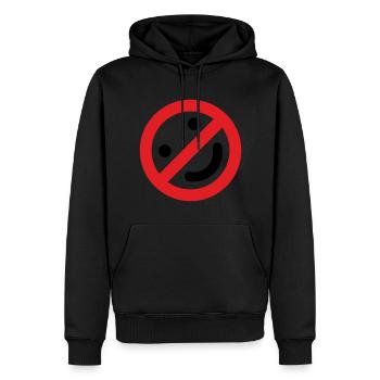 PAS DE SOURIRE. - Sweat à capuche Premium bio Homme - noir - Devant - Nico (187cm)