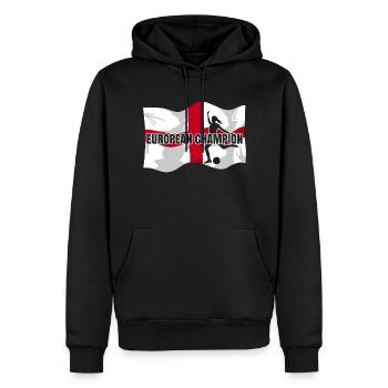 European Champion | Frauenfußball England Flagge - Männer Premium Bio Hoodie - Schwarz - Vorne - Nico (187cm)