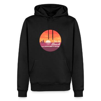 stK Strand - Männer Premium Bio Hoodie - Schwarz - Vorne - Nico (187cm)