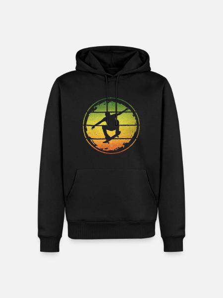 Skater Tricks Skateboard Skateboarding - Männer Premium Bio Hoodie - Schwarz