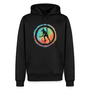 Field Hockey Player Girls Hockey - Men’s Premium Organic Hoodie - black - Front - Nico (187cm)