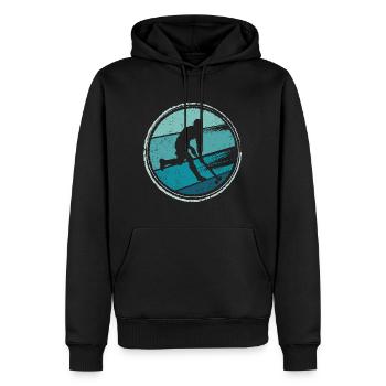 Field Hockey Player Retro Hockey Player - Men’s Premium Organic Hoodie - black - Front - Nico (187cm)