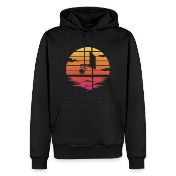 Basket-ball Hoop Retro Basketteur - Sweat à capuche Premium bio Homme - noir - Devant - Nico (187cm)