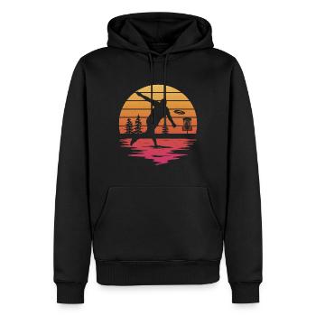 Disc Golf Disc Golfer Design Disc Golf - Men’s Premium Organic Hoodie - black - Front - Nico (187cm)