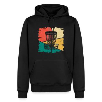 Disc Golf Spieler Discgolfer Vintage Discgolf - Männer Premium Bio Hoodie - Schwarz - Vorne - Nico (187cm)