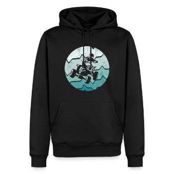 VTT Biker Retro Design Quad Quad Quad Quad - Sweat à capuche Premium bio Homme - noir - Devant - Nico (187cm)