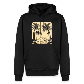 Retro Thai Elephant Lover Travel to Thailand Koh L - Men’s Premium Organic Hoodie - black - Front - Nico (187cm)