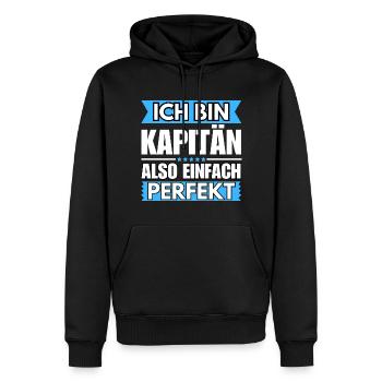 Einfach ein Perfekter Kapitän - Männer Premium Bio Hoodie - Schwarz - Vorne - Nico (187cm)