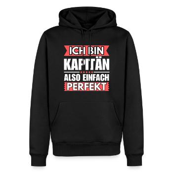 Einfach ein Perfekter Kapitän - Männer Premium Bio Hoodie - Schwarz - Vorne - Nico (187cm)