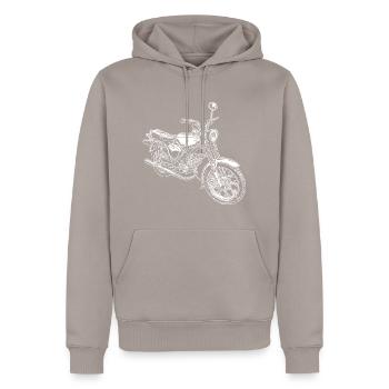 Simme Kult Moped aus der DDR - Männer Premium Bio Hoodie - Taupe - Vorne - Nico (187cm)