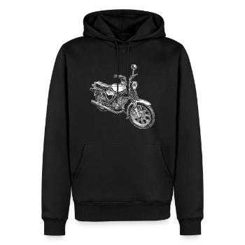 Simme Kult Moped aus der DDR - Männer Premium Bio Hoodie - Schwarz - Vorne - Nico (187cm)