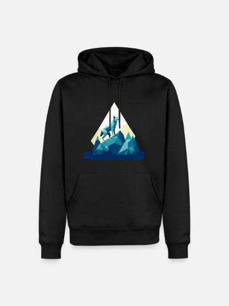 3D Wolff GeomeTRIX - Männer Premium Bio Hoodie - Schwarz