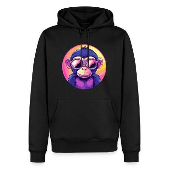 Neon Affe mit Sonnenbrille - Männer Premium Bio Hoodie - Schwarz - Vorne - Nico (187cm)