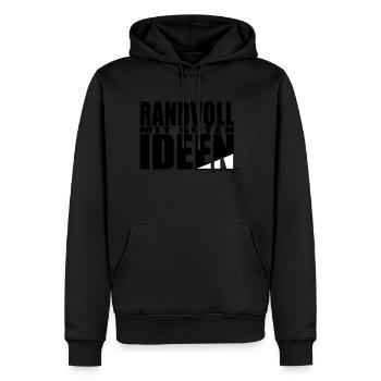 Randvoll mit guten Ideen - Männer Premium Bio Hoodie - Schwarz - Vorne - Nico (187cm)