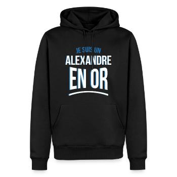 je suis un Alexandre en or cadeau idée humour - Sweat à capuche Premium bio Homme - noir - Devant - Nico (187cm)