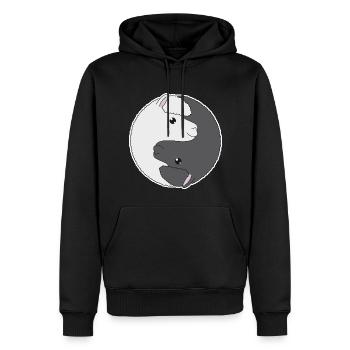 Süßes Lama Yin Yang Yoga Alpaka Geschenk - Männer Premium Bio Hoodie - Schwarz - Vorne - Nico (187cm)