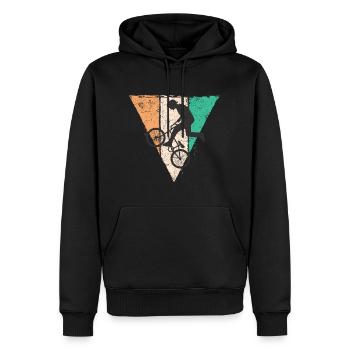 BMX BICYCLE VELO JUMP BIKER RADSPORT STYLE MOTIVE - Männer Premium Bio Hoodie - Schwarz - Vorne - Nico (187cm)