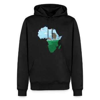 SÜDAFRIKA SÜDEN TIEREN NATUR LEBEN MUSIK MOTIV - Männer Premium Bio Hoodie - Schwarz - Vorne - Nico (187cm)