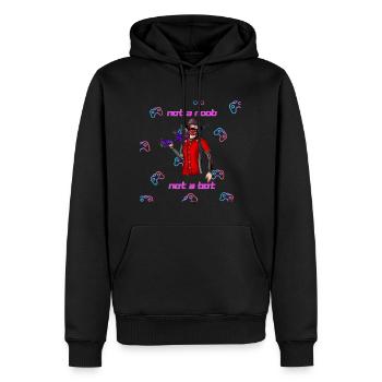 Gamer - Sweat à capuche Premium bio Homme - noir - Devant - Nico (187cm)