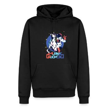 Punkrock Musik Punker Punkrock Irokesenschnitt - Männer Premium Bio Hoodie - Schwarz - Vorne - Nico (187cm)