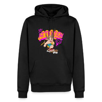 Skate animalier - Sweat à capuche Premium bio Homme - noir - Devant - Nico (187cm)