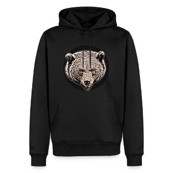 Grizzly - Männer Premium Bio Hoodie - Schwarz - Vorne - Nico (187cm)