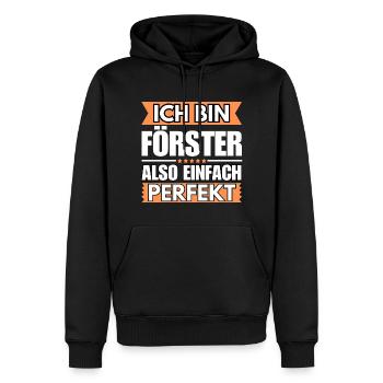 Einfach ein Perfekter Förster - Männer Premium Bio Hoodie - Schwarz - Vorne - Nico (187cm)